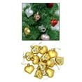 thumbnail image 4 of 12 piezas de adornos navideños con forma de corazón y purpurina para colgar en el árbol. dorado, 4 of 9