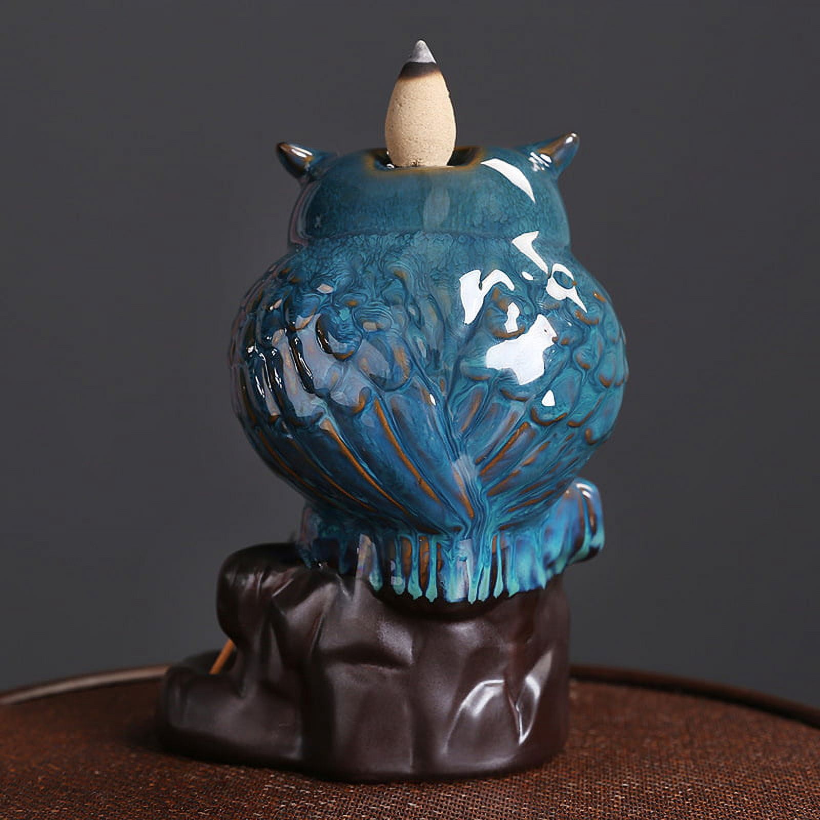 Ceramic Reflux Incense Burner Holder Owl Waterfall Incense Holder