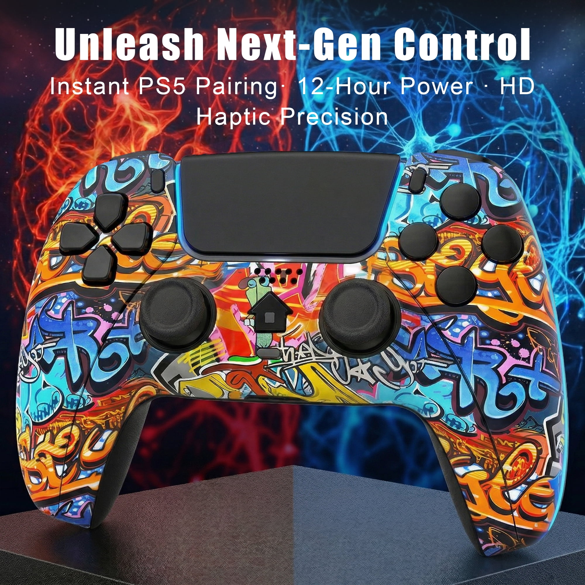 Game Controller for PS5 Pro/Slim/PC, Wireless Controller with Dual Vibration/6-Axis Gyro.