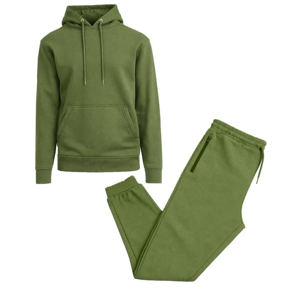 Men’s Soft Fleece Cotton Blend Pullover Hoodie & Sweatpants Jogging Set