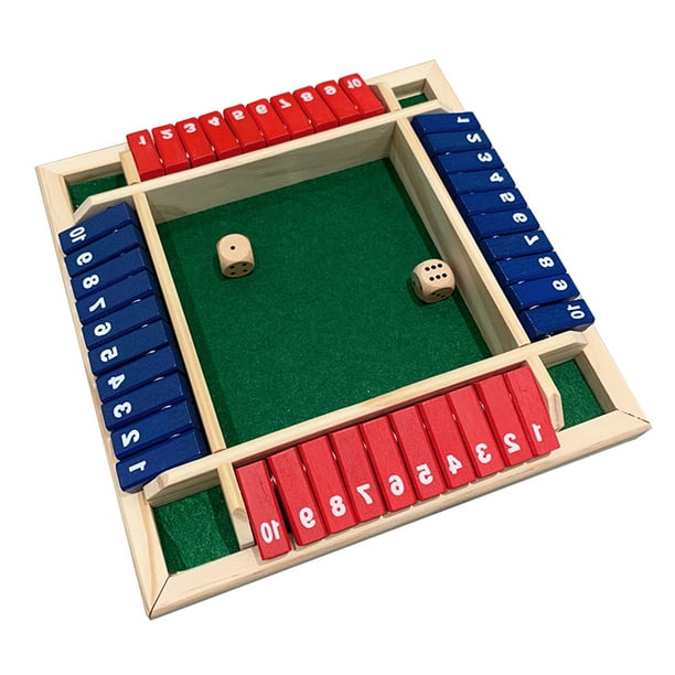 Juego de mesa de madera de cuatro lados y 10 números, juego de mesa de dados, juego de mesa de entre Abanopi Juego de mesa de mesa
