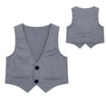 thumbnail image 3 of TTAO Kids Boys V-Neck Formal Suit Vest Gentleman Wedding Prom Party Dress Waistcoat Grey 10, 3 of 3