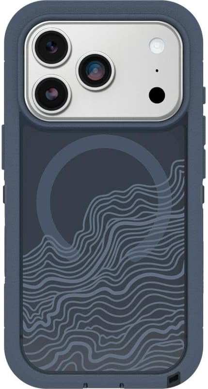 OtterBox iPhone 17 Pro (Only) Bundle: Defender Series XT Clear Case & Screen Protector - Offgrid (Blue) - Snaps on MagSafe - Tough - Rugged & Durable - Non-Retail Packaging