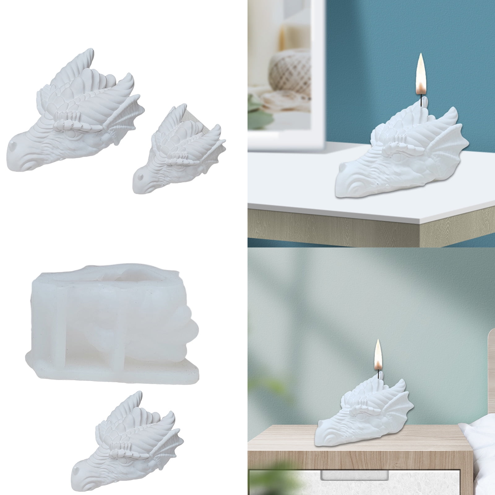 Dragon Head Shaped Silicone Molds for Soap Table Ornaments Gypsum Decorations, Epoxy Resin Silicone Molds