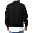 thumbnail image 2 of Mens Casual Baseball Zip Up Jacket Biker Coat Pockets Crew Neck Outwear, 2 of 8