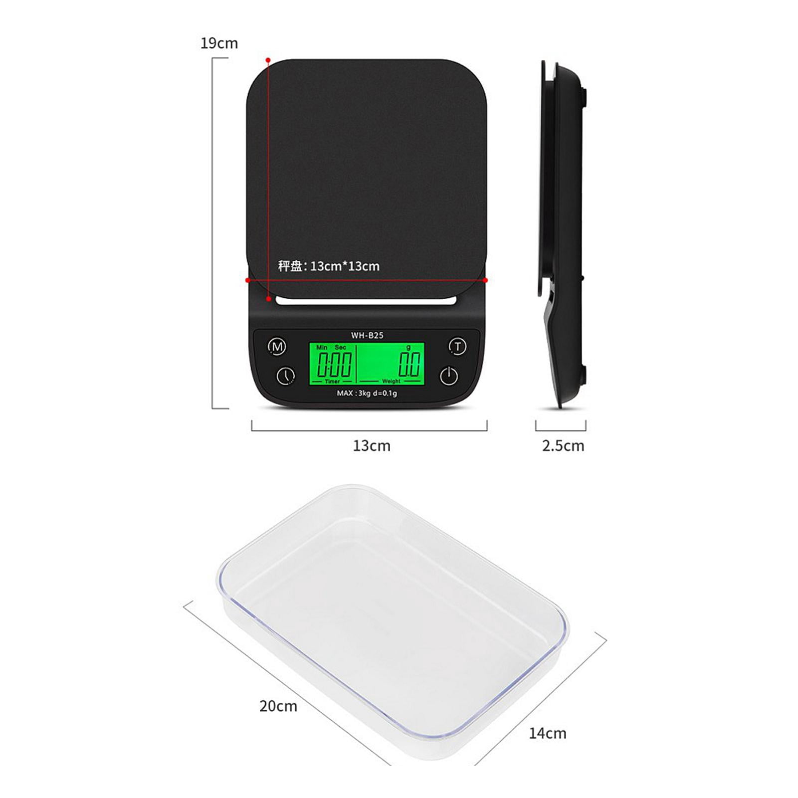 Nishiyuenyi Sharplace Coffee Scale with Timer Pour Over Coffee Scale Espresso Scale Jewelry Black