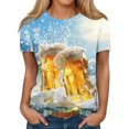 thumbnail image 1 of Camisetas de Manga Corta para las Mujeres Impresas Cuello Redondo Camiseta Casual, Camisetas Casuales de Mujer, 1 of 5