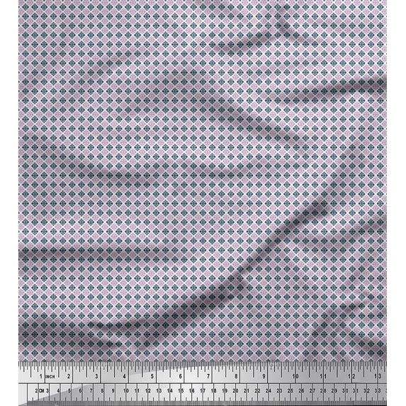 Soimoi Rayon Fabric Geometric Small Printed Craft Fabric by The Yard 56 Inch Wide