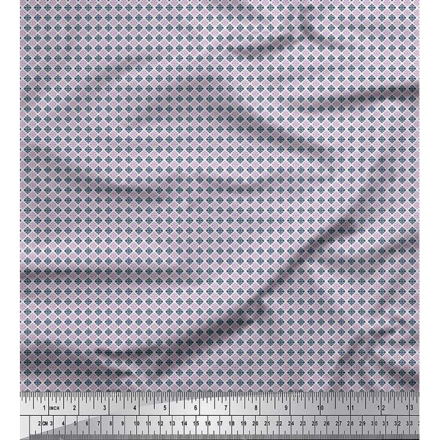 Soimoi Rayon Fabric Geometric Small Print Fabric by Yard 42 Inch Wide