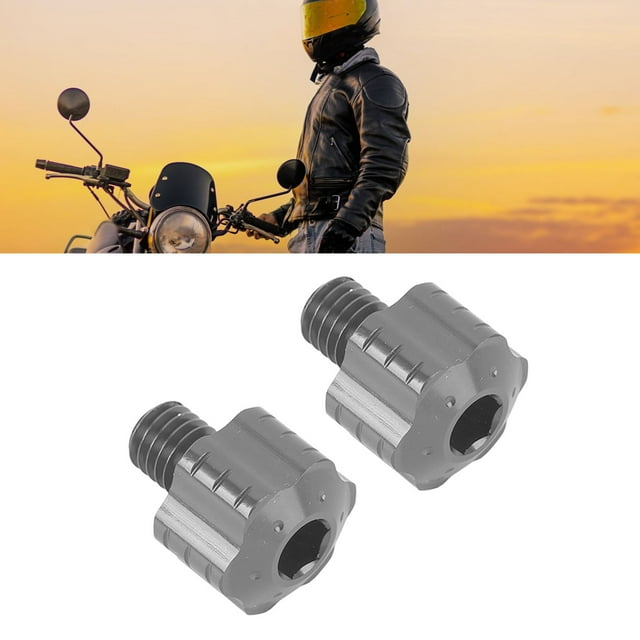 Adaptateur de Rétroviseur de Moto, 2 Pcs Alliage d'Aluminium Filetage 8mm Réglage de Hauteur Vis Guidons Raccord de Rétroviseur pour Motos