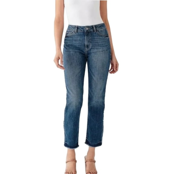 DL1961 Women's Mara Ankle High Rise Instasculpt Straight Jeans, Alva, 31