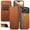 Khaki, variant on Dteck Magnetic PU Leather Wallet Case for iPhone 17 Pro Max, Shockproof PU Flip Cover with Card Holder Magnetic Closure Stand Function Case, Brown