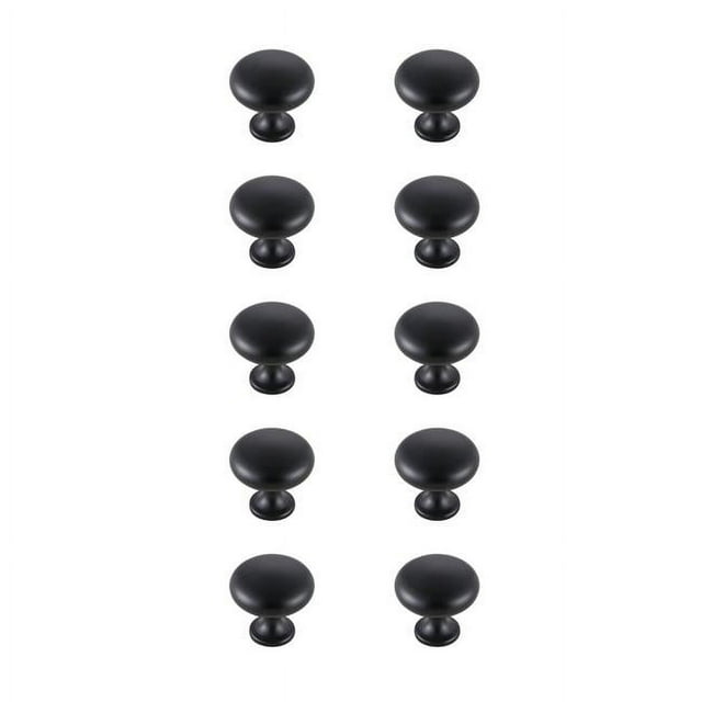 Elegant Decor KB2002-MB-10PK 1.2 Po Dia. Cadon Multipack Bouton Champignon, Noir Mat - Lot de 10