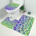 thumbnail image 2 of Gradient Color Butterfly Pattern Bathroom Rugs Sets 3 Piece,Toilet Cover Set,Absorbent Non Slip Bathroom Mats Sets with U-Shaped Contour Rug Toilet Rug Set, 2 of 5