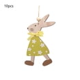 thumbnail image 2 of Qiopertar Easter Bunny Hanging Decorations, Wooden Easter Bunny Pendant Home Decoration, Vintage Wooden Bunny Ornaments for Easter Tabletop Door Wall Tree Branch Party Gift, Green, 2 of 6
