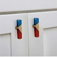 thumbnail image 4 of Mascot Hardware Fusion 2-7/8 In. Red & Smoky Blue Wood Cabinet Knob - Pack of 20, 4 of 5
