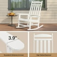 thumbnail image 5 of Noelse Patio Slat Rocking Chair, HDPE Plastic Weather Resistant Porch Rocker, Ergonomic High Back Rocker, White, 5 of 9