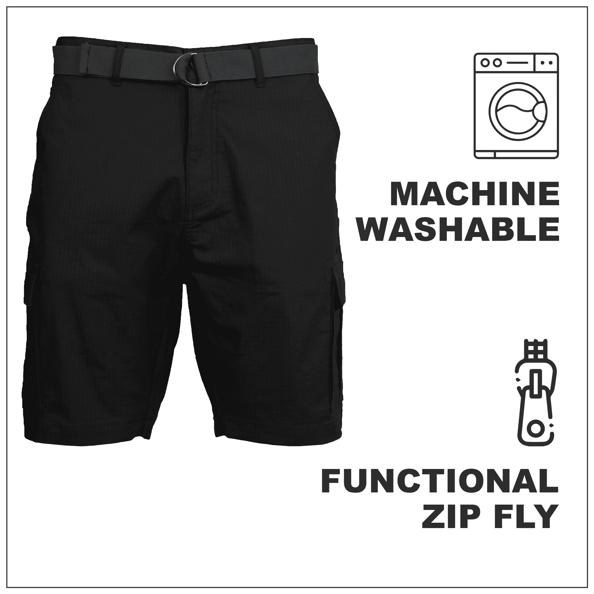 Men's Belted Cotton Cargo Shorts (3-Pack) - Walmart.com Men's Belted Cotton Cargo Shorts (3-Pack) - Walmart.com