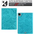 thumbnail image 2 of Dteck iPad Pro 11 2020/2018 Case, iPad Air 4th Gen 10.9 inch 2020 Case, Embossed Butterfly PU Leather Flip Case with Card Holder, Auto Wake Sleep Cover, Green, 2 of 6
