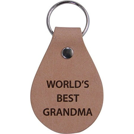 World's Best Grandma Leather Key Chain - Great Gift for Mothers's Day Birthday or Christmas Gift for Mom Grandma