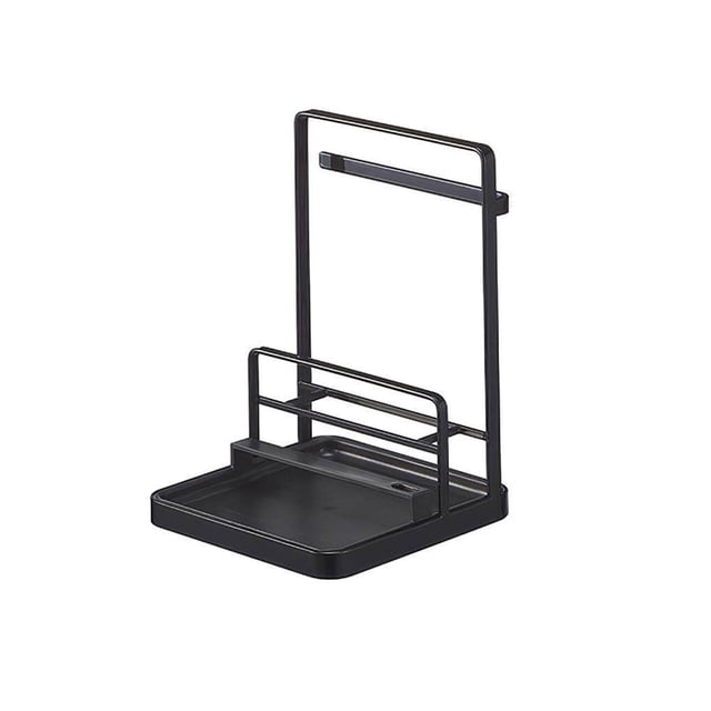 Advancent Estante de secado de cocina con escurridor de plástico, estante de almacenamiento de utensilios de cocina de hierro, organizador de encimera Organizadores de utensilios de cocina Negro