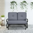 thumbnail image 2 of Costway Glider Outdoor Patio Rocking Bench Loveseat Cushioned Seat Steel Frame Grey, 2 of 11
