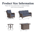 thumbnail image 5 of LayinSun 7 Pieces Patio Furniture Sets with Fire Pit Table, Outdoor Wicker Conversation Set with Swivel Chairs and 6" Thick Cushion for Deck Garden Backyard, 5 of 5
