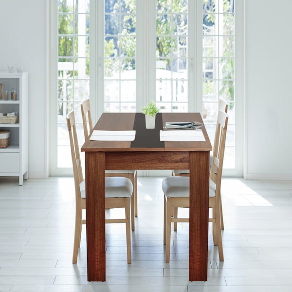Modern Kitchen Dining Table Wooden Oak White Top Melamine Beech Wood Legs 