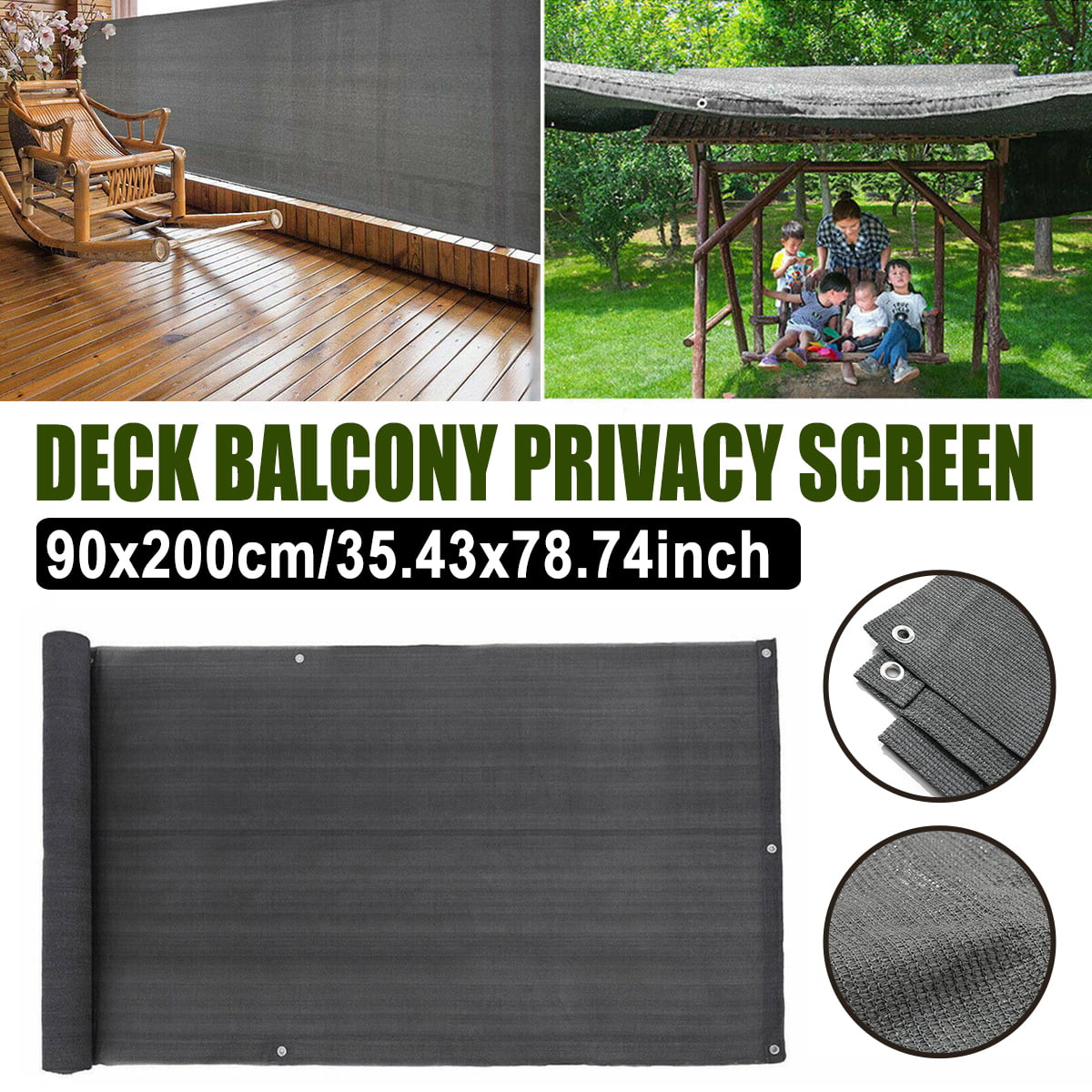 Patio Privacy Screen 3'x16.4' with 39' Rope and 38 Zip Ties Black OAK LEAF Balcony Privacy Screen Cover UV Weather Resistant Apartments or Outdoor Heavy Duty 210GSM Balcony Screen for Porch 