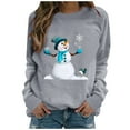 thumbnail image 1 of Camisas Navideñas Moda Navideña Mujer Casual Manga Larga O-Cuello Impreso Señoras Sudadera Tops Odeerbi ODB121368, 1 of 4