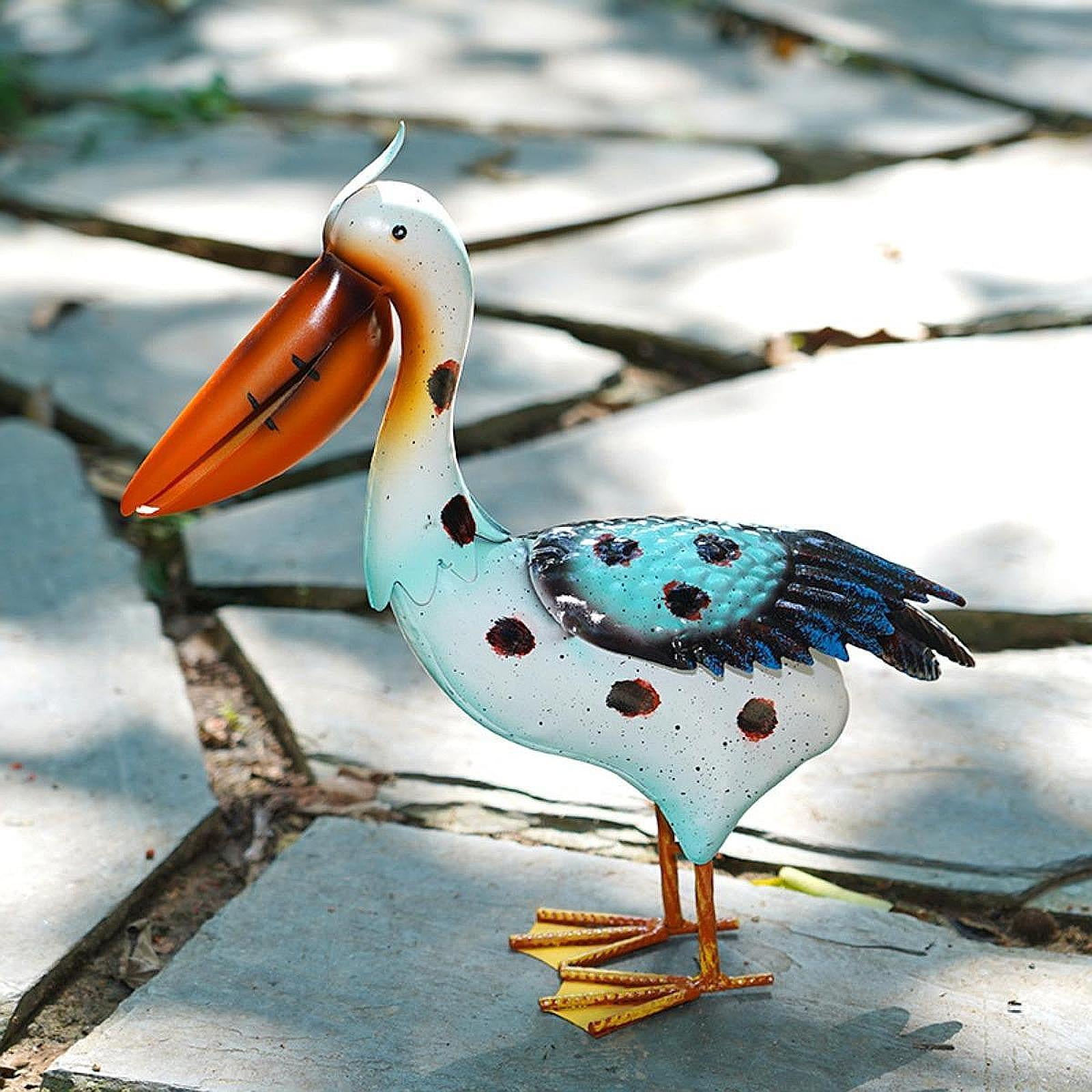 simhoa Pelican Statue Animal Figurine Large Standing Figure Landscape Garden Sculpture Outdoor Decoration for Balcony Lawn Yard Pond