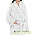 thumbnail image 2 of PAVILIA Premium Womens Plush Soft Robe, Sherpa Bathrobe, L/XL White, 2 of 6