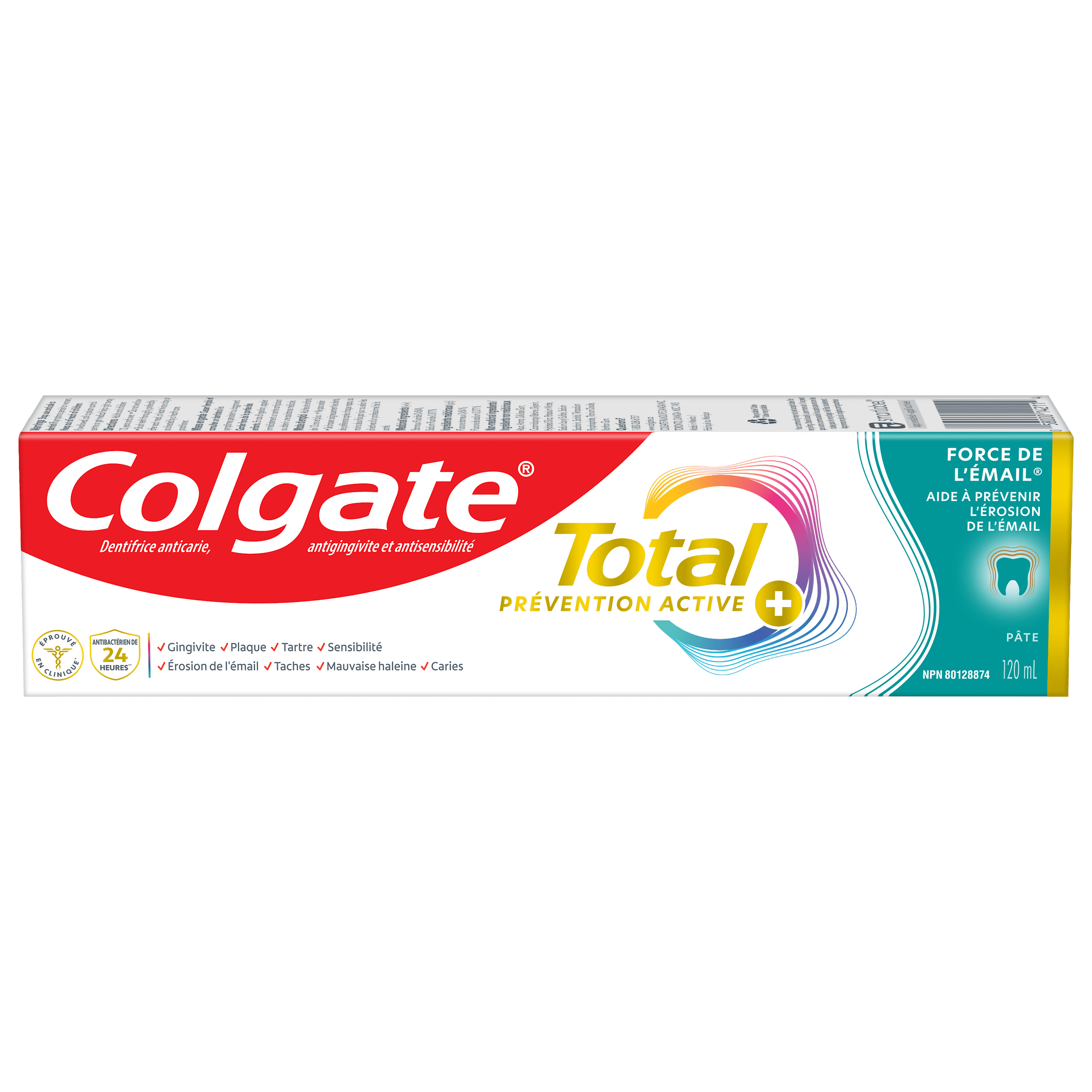 Colgate Total Active Prevention Plus Enamel Toothpaste, Mint, 120 mL