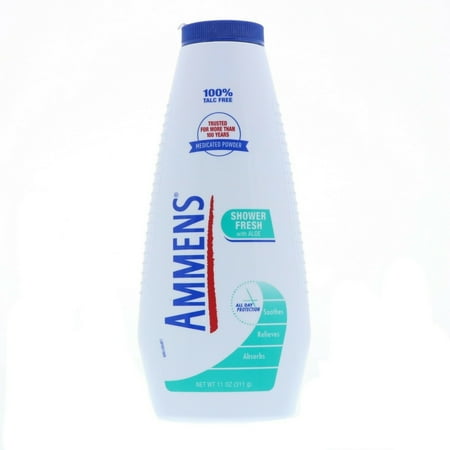 Ammens Powder Shower Fresh Talc Free 11 oz (Pack of 6)