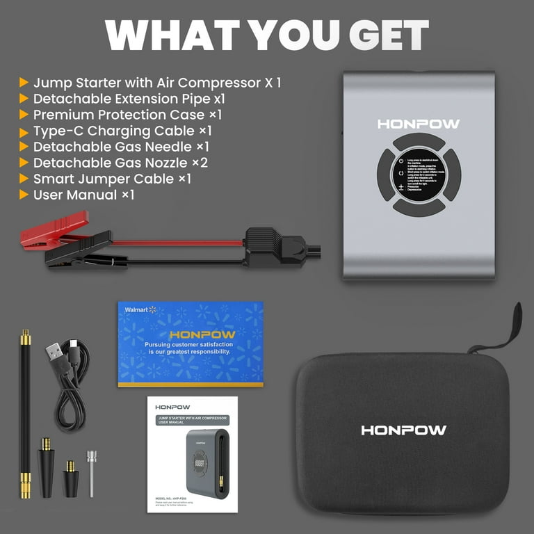 Jump Starter YABER With 10W Wireless Charger, 3500A 23800mAh