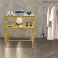 thumbnail image 4 of Industrial Retail Display Tables, 2PCS Standing Clothing Shoes Display Rack, Retro Unit Storage Shelves, Modern Boutique Display Table Storage Shelves for Retail Store, Clothing Store (Gold), 4 of 8