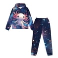 thumbnail image 4 of Uorisanigo Big Kids Tracksuit Boys Girls 2 Piece Galaxy Axolotl Sweatsuit Jogging Fall Outfits Long Sleeve Hoodie Sweatshirt and Cargo Jogger Pants Clothing Sets, 4 of 7