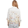 thumbnail image 2 of Alfred Dunner Womens Button Down Butterfly Floral Top With Necklace, 2 of 4