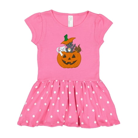 

Inktastic Halloween Kitties in Pumpkin Gift Toddler Girl Dress