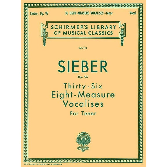 36 Eight-Measure Vocalises, Op. 95: Schirmer Library of Classics Volume 114, (Paperback)