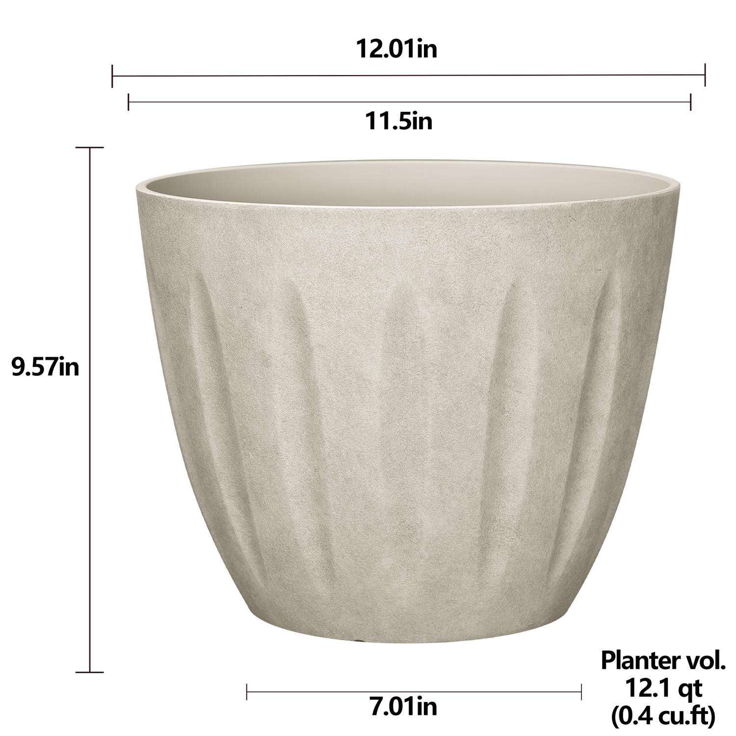 L&G Solutions 10 in. H X 12 in. D Polyresin Spritzer Planter Sand