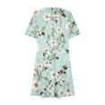 thumbnail image 5 of JTZGDY Women's Summer Dresses 2025 Beach Boho Floral Print Mini Sundress Short Sleeve Loose Casual Round Neck Graphic Short Tshirt Dress Mint Green XL, 5 of 8