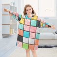 thumbnail image 5 of FORMRS Wearable Blanket Hoodie with Sleeves for Kids Cozy Flannel Sweatshirt, Colorful Checkered Pattern, 5 of 7