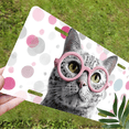 thumbnail image 5 of 1 Pcs 2D Flat License Plate Covers & Frames, A cat wearing pink For Decorative Front, Waterproof For Decoration Aluminum License Plate Covers & Frames Cover For Men Women, 12" X 6", 5 of 6