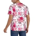 thumbnail image 2 of Rateoe Peonies And Roses Pattern Men’s Baseball Short Sleeve Polo Shirt, Midweight Men's Shirt Golf Shirt Polo Shirts Quick Dry Short-XX-Large, 2 of 7