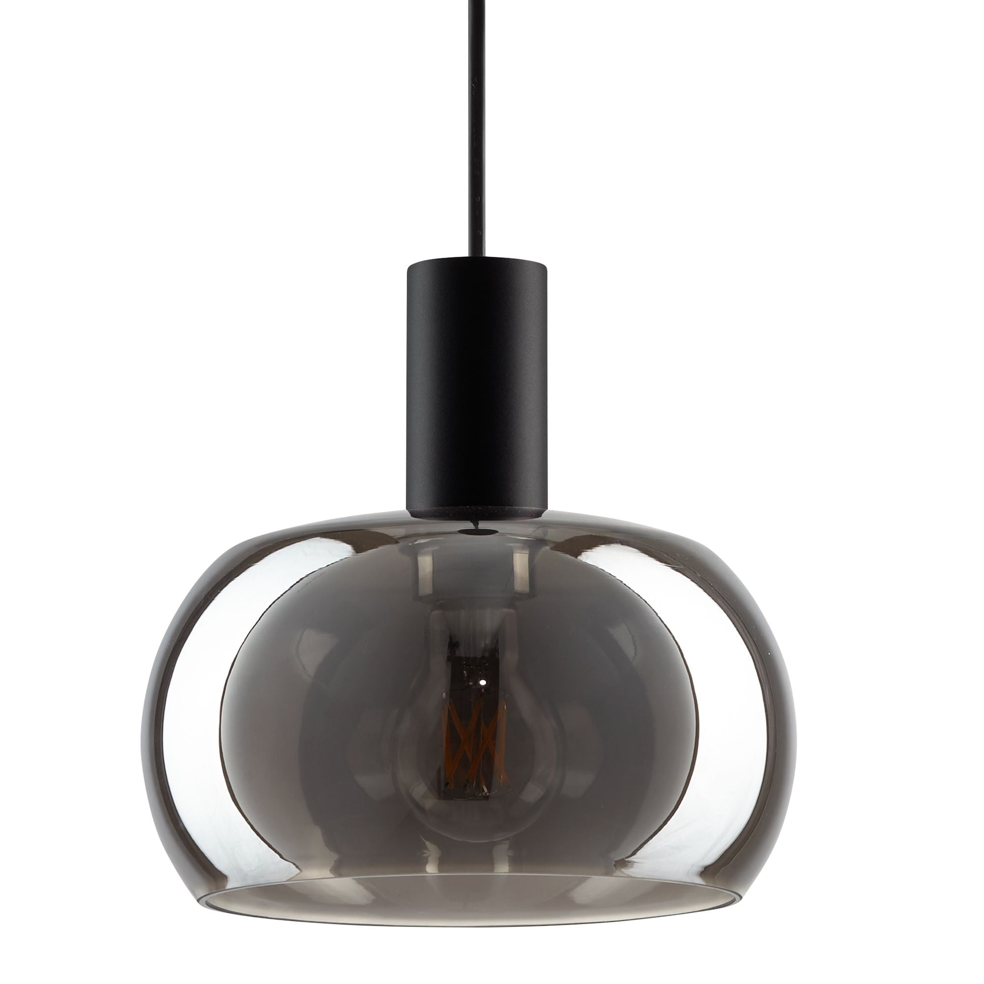 Possini Euro Design Rorie 8 1/2" Modern Pendant Ceiling Light Fixture Dining Room Over Table Kitchen Island Black Smoke Glass Mini