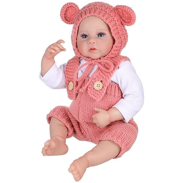 Muñeca bebé realista de 48 cm, cuerpo suave y realista, recién nacida, juguete de vinilo completo con ropa y accesorios de alimentación.
