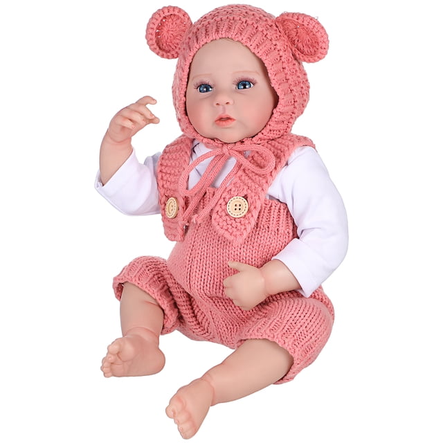 Muñeca bebé realista de 48 cm, cuerpo suave y realista, recién nacida, juguete de vinilo completo con ropa y accesorios de alimentación.