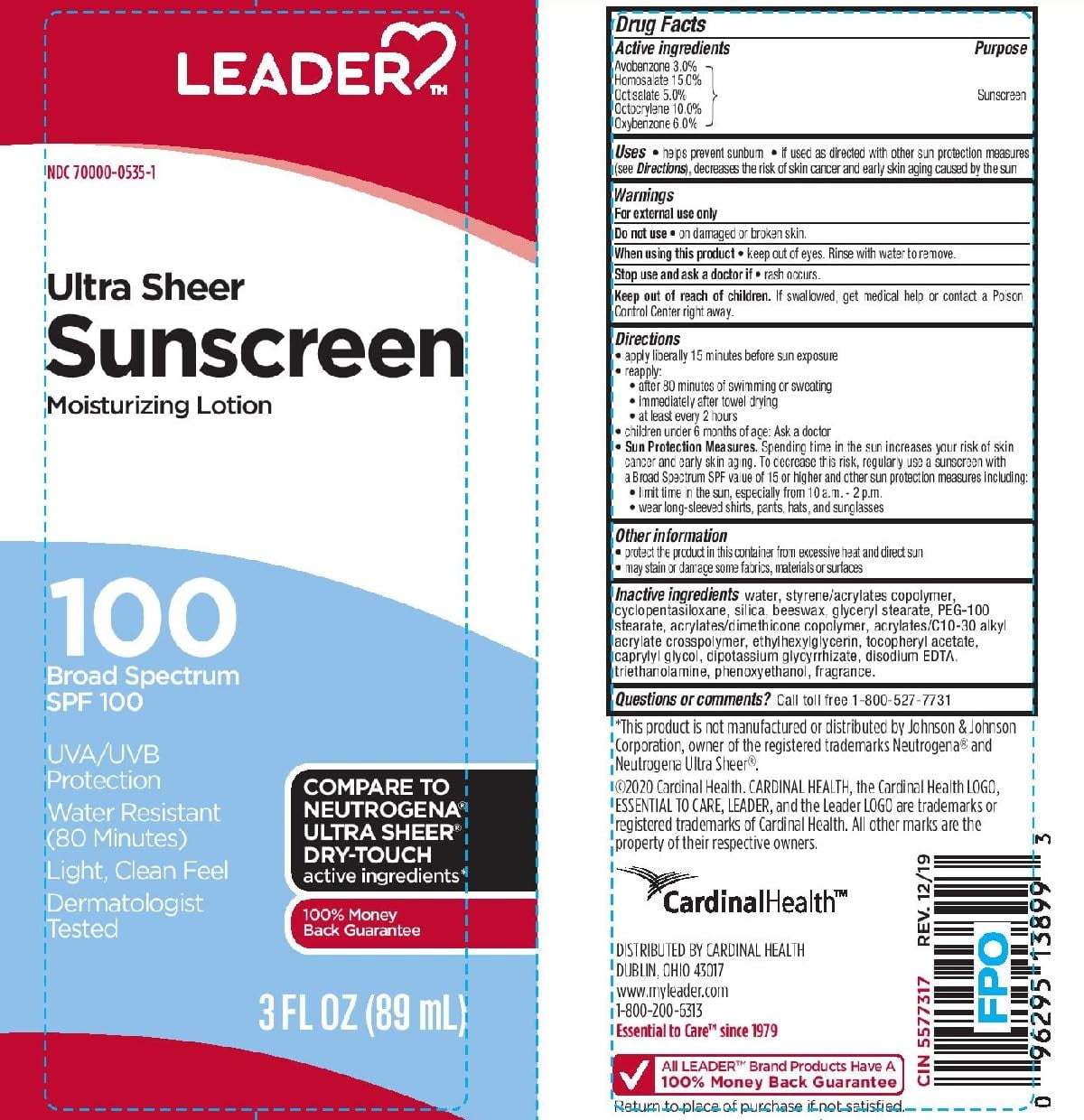 LEADER Travel Sunscreen SPF 100+, Ultra Sheer Dry-Touch Water Resistant and Non-Greasy Lotion with Broad Spectrum SPF 100+, 3 Fl Oz (Pack of 2)