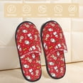 thumbnail image 2 of Slippers for Women, Christmas Santa Cartoon Snowman A Womens Slippers Fuzzy Winter House Shoes, Soft Anti-Skid Slippers Indoor and Outdoor, 2 of 7